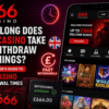 Promotional banner for 666 Casino highlighting welcome bonus, fast withdrawals, and UK guide; shows a mobile app and Join Now button.