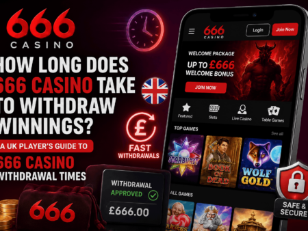 Promotional banner for 666 Casino highlighting welcome bonus, fast withdrawals, and UK guide; shows a mobile app and Join Now button.