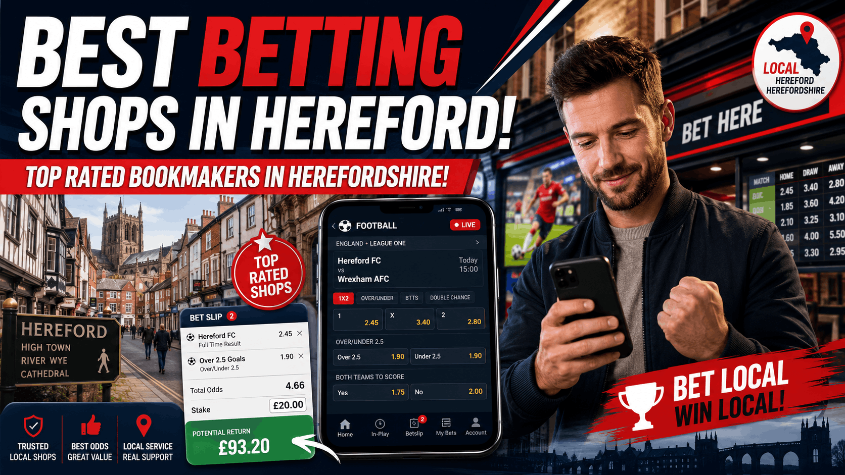 Betting Shops in Hereford - Top Rated Bookmakers in Herefordshire