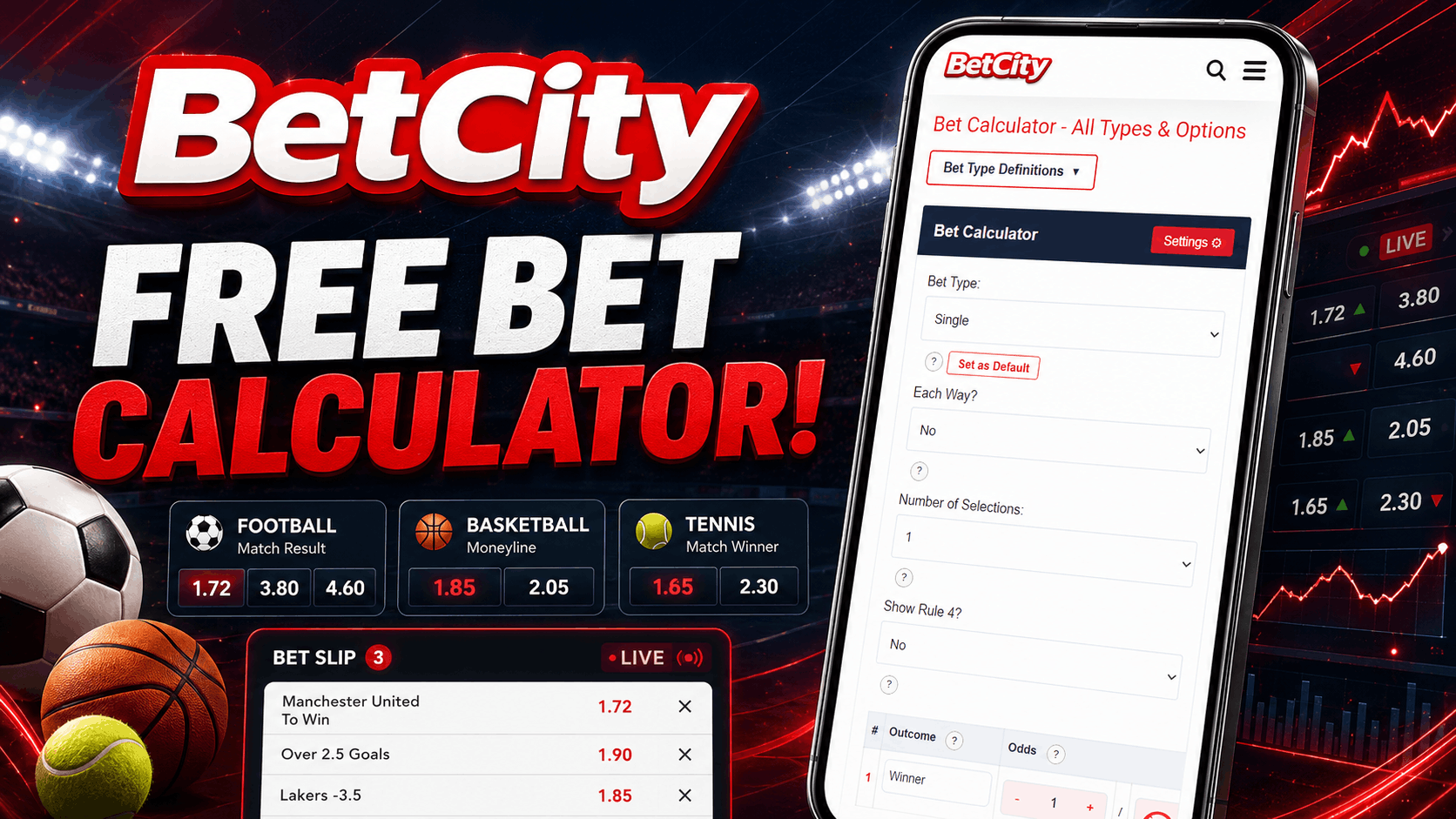 Free Bet Calculator - Calculate How Much Will Your Bet Win With Our Odds Calculator | BetCity Free Bet Calculator - Calculate How Much Will Your Bet Win With Our Odds Calculator